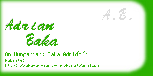 adrian baka business card